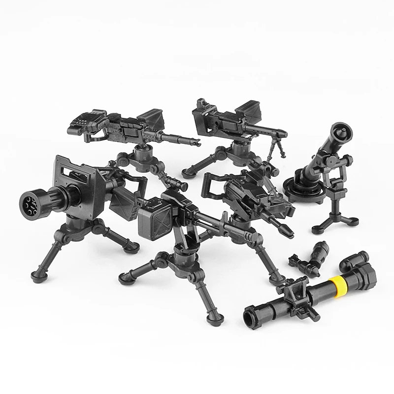 Military Special Forces SWAT Gangster Jeeps Off-Road Vehicle Assault Boat Model Soldier Weapons Building Block Toy For Children