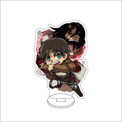 10CM Anime ‌Attack on Titan Cos Eren Jaeger Mikasa Ackerman Levi Ackerman Hanji Zoe Figure Acrylic Stand Cute Ornaments Gifts