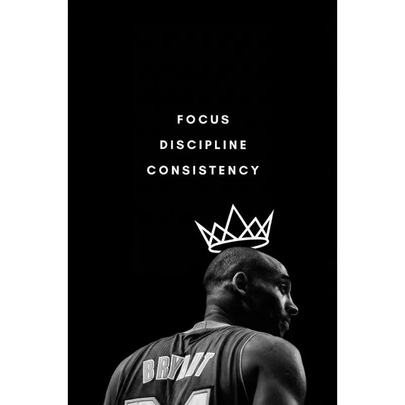 Athlete Mindset Jordan Kobe Canvas Poster