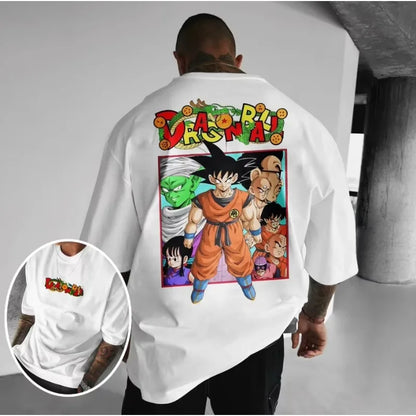 Dragon Ball Men's Anime CollaborationT-Shirt 2025 Summer Loose Large Size Printing Street Casual Children's Parent-Child Top