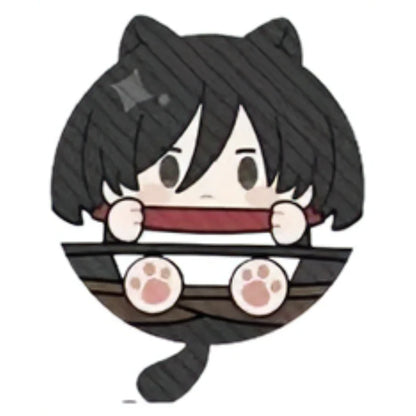 Attack On Titan Vol 2 Cat Ear Squeaky Mochi Anime Plush Pendant Levi Eren Mikasa Hange Erwin Anime Peripheral Bag Ornament Toy