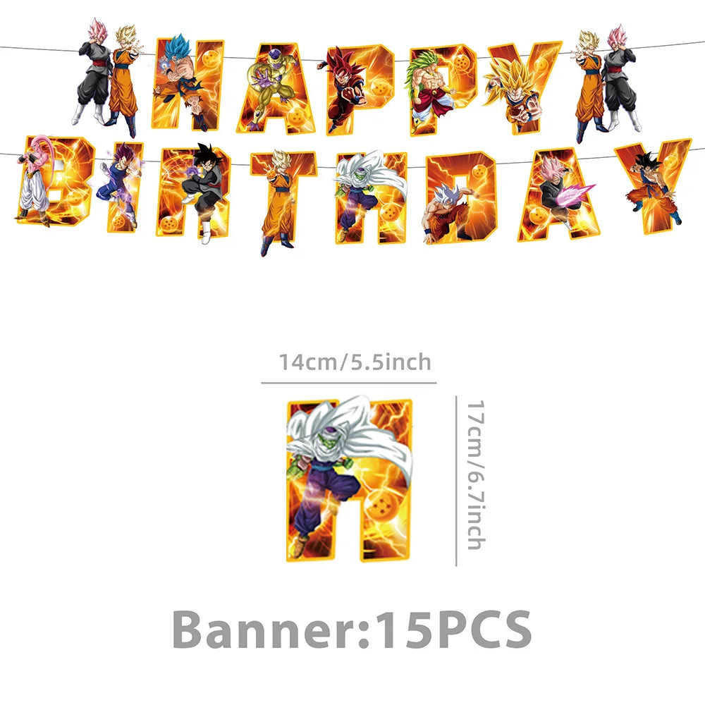 Dragon Ball Birthday Party Decorations Party Supplies Tablecloths Paper Cup Plates Napkin Gift Bags Banners Baby Birthday Shower