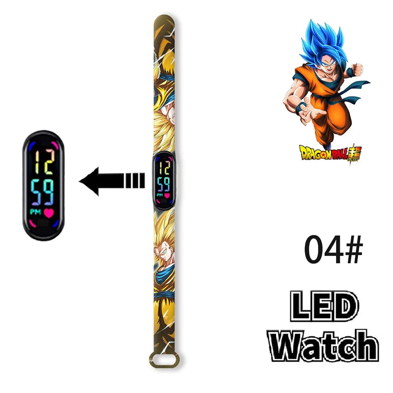 Bandai Dragon Ball Z 2 Fashion Cartoon Action Printing Anime LED Type Watches Kids Watch Birthday Gifts Toys