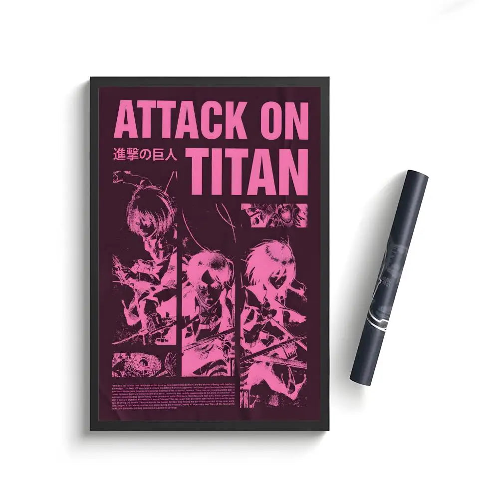Anime Attack on Titan Poster Stickers Painting Self-Adhesive Wall Decals for Room Home HD Decor Gift
