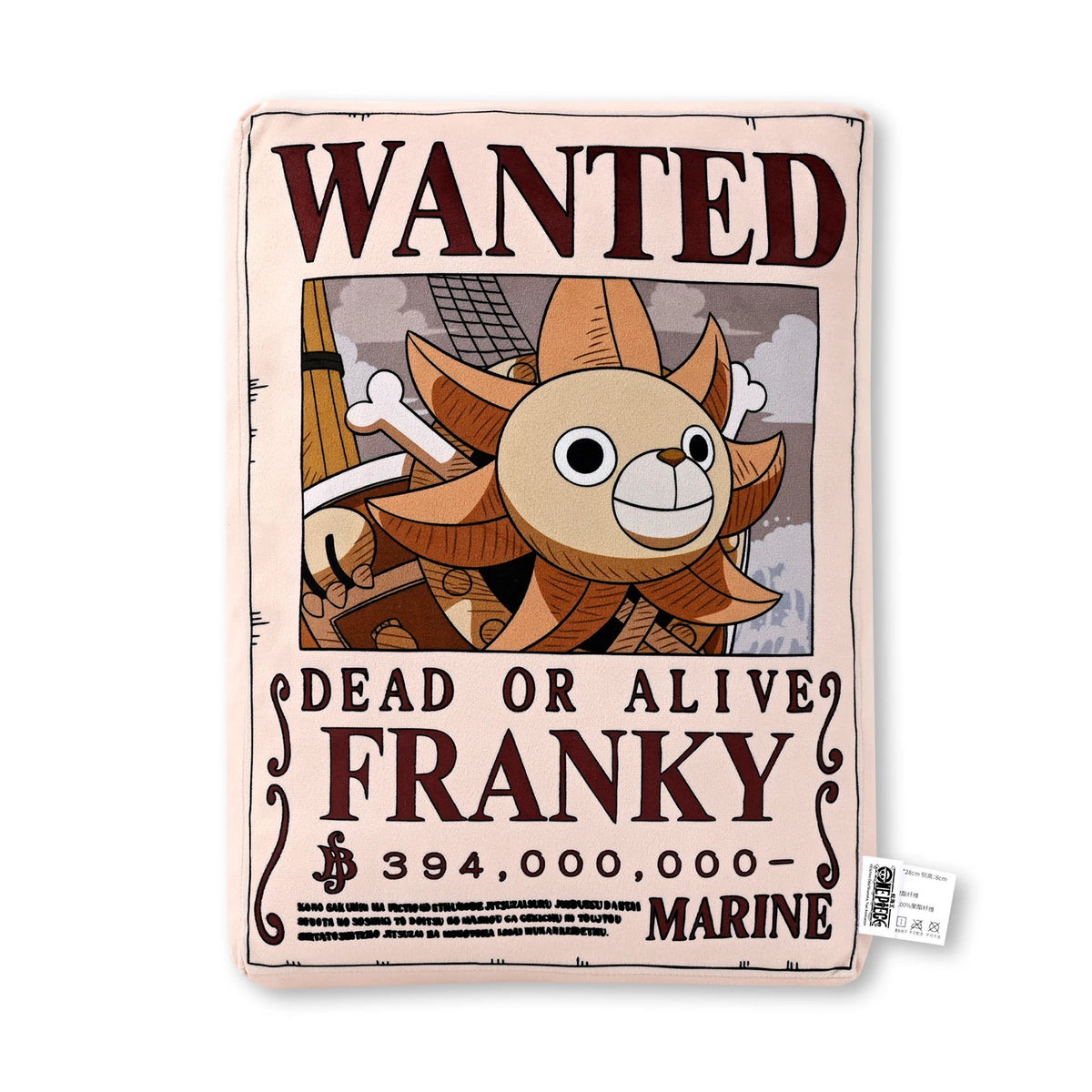 1pc Official One Piece Wanted Poster Cushion Pillow, Double-Sided Anime Throw Pillow Home Sofa Office Bedroom Collection Gift.