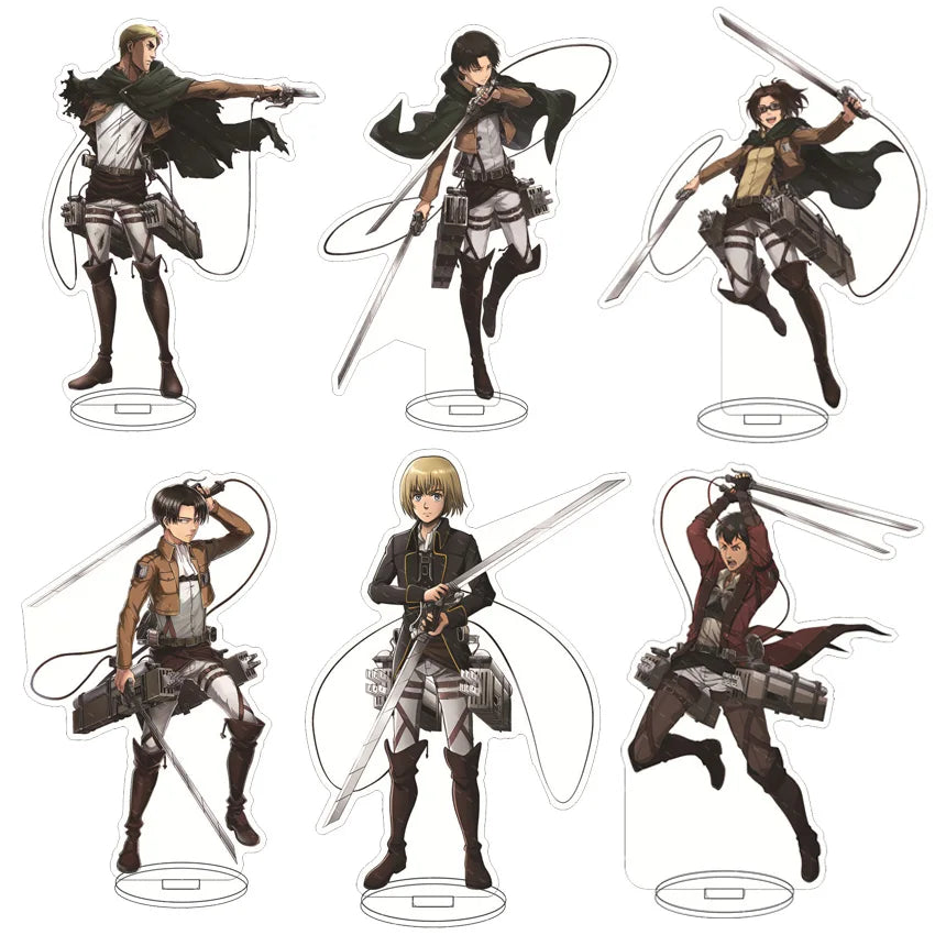 16CM Anime Acrylic Stand Attack on Titan Eren Jaeger Mikasa Ackerman Levi Ackerman Hange Zoë Cos Figure Ornaments Gifts