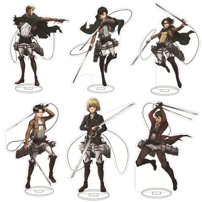 16CM Anime Acrylic Stand Attack on Titan Eren Jaeger Mikasa Ackerman Levi Ackerman Hange Zoë Cos Figure Ornaments Gifts