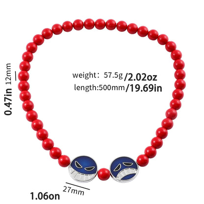 One Piece Portgas D Ace Beaded Necklace