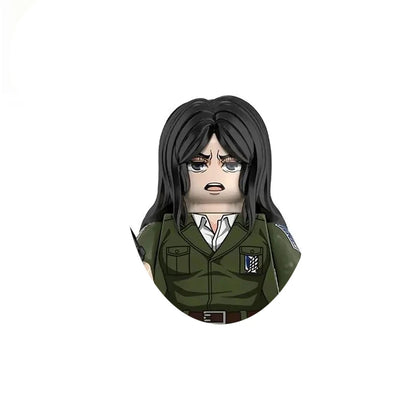 Anime Attack on Titan Building Blocks Keychain Mini Figure Keyring Collectible Toy Pendant for Bag Accessories Fans Gift