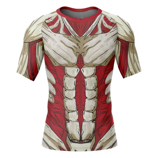 Bandai Attack On Titan Armored Reiner Braun Rash Guard Anime Adult Kids Compression T-Shirt Summer Quick-dry Soft Lightweight