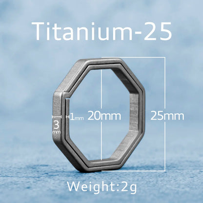 Real Titanium Alloy Key Rings Keychains Square Octagon Pendant  Buckle  Man Car Keychain for Male Creativity Gift Wholesale