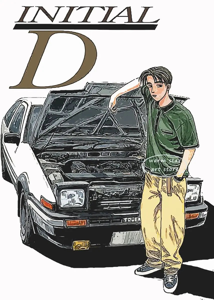 Initial D Takumi Canvas Poster