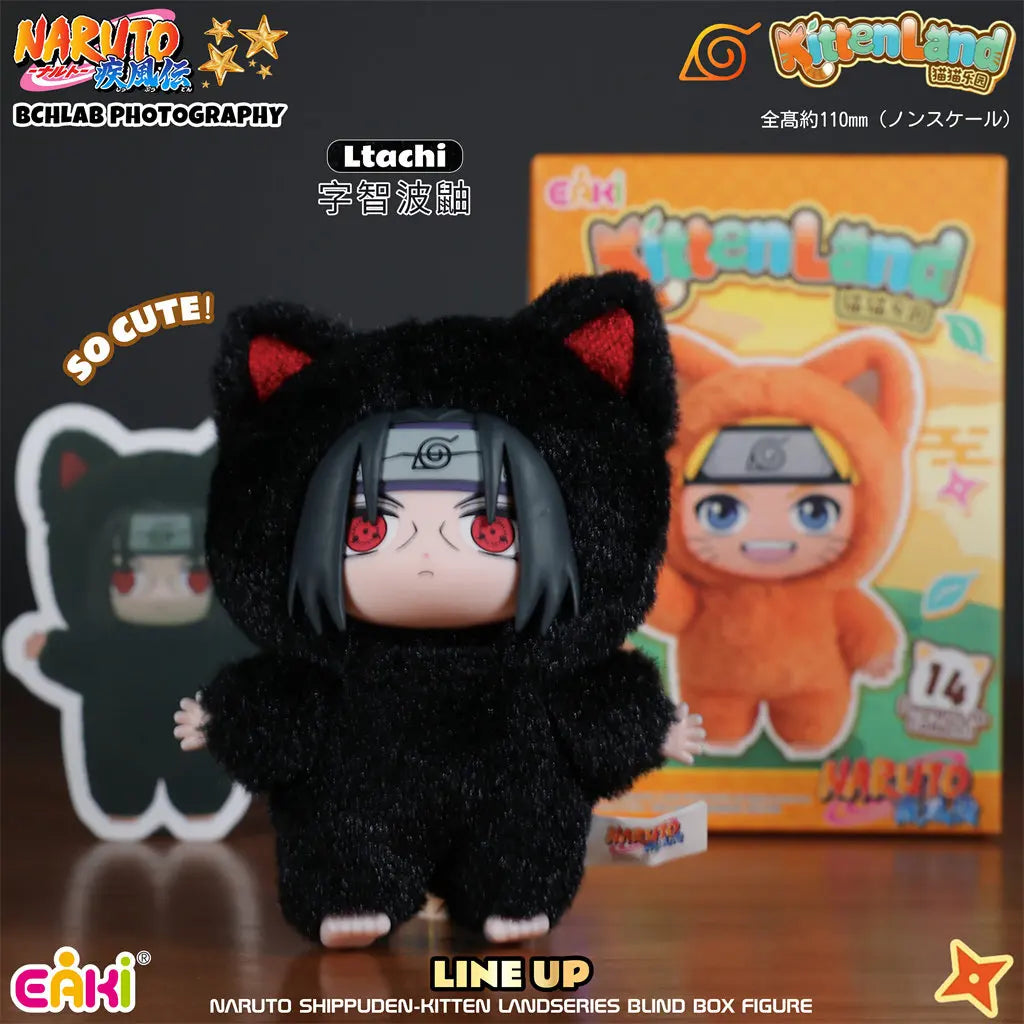 In Stock Genuine EAKI Naruto Shippuden KittenLand Vinyl Series Third Blind Box Plush Figurine Model Toys Collection Present
