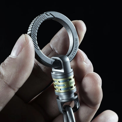 Quickdraw Keychain Luxury Titanium Spin Connection for Car Key Ring Holder Men EDC Buckle Unpacking Tool Father's Day Male Gift