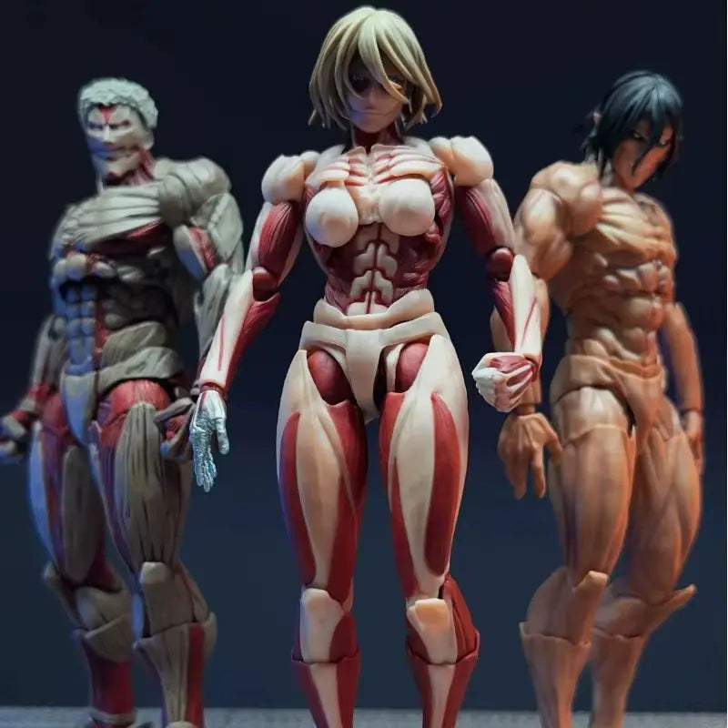 In Stock Attack On Titan Amazing Yamaguchi Revoltech Nr068 Female Titan Annie Leonhart Figure Gk Collection Model Toy Gift