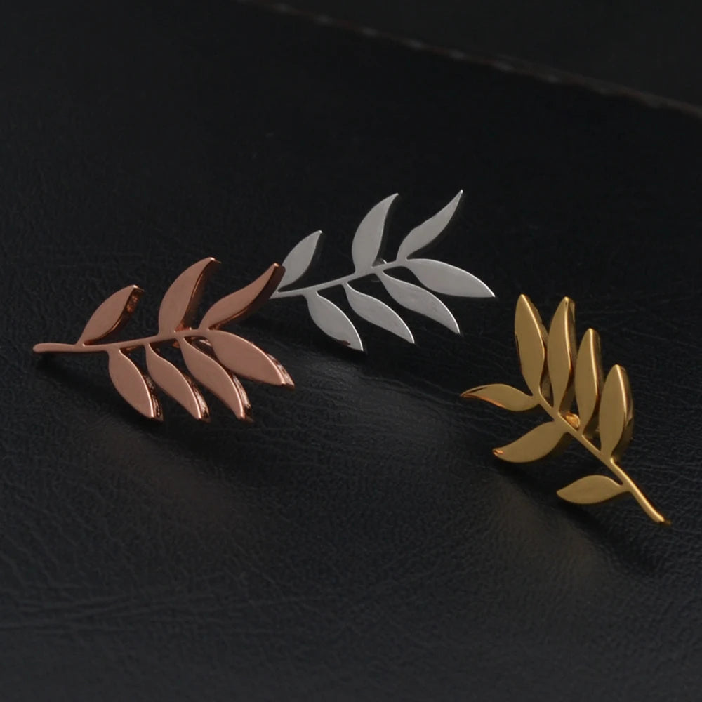 Wholesale Men's Lapel Brooches, Fashionable Olive Branch Accessory Pins, Stainless Steel Fashion Accessories, Gift Jewelry