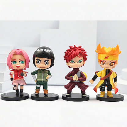 12pcs One Anime Naruto Figure Shippuden Hinata Sasuke Itachi Kakashi Gaara Anime Q Version PVC Figures Toys Dolls Kid Gift