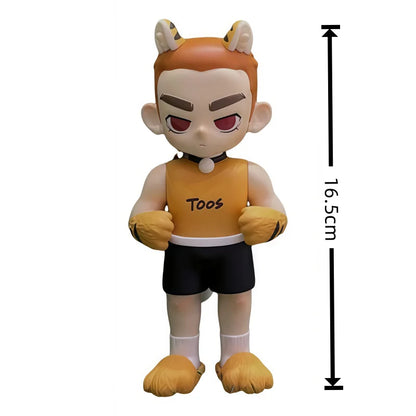 Toos Deer Head Boy Figure Muscle Guy Handsome Boy with Tattoo Warrior Doll Running Park Collection Ornament Accompany Gift