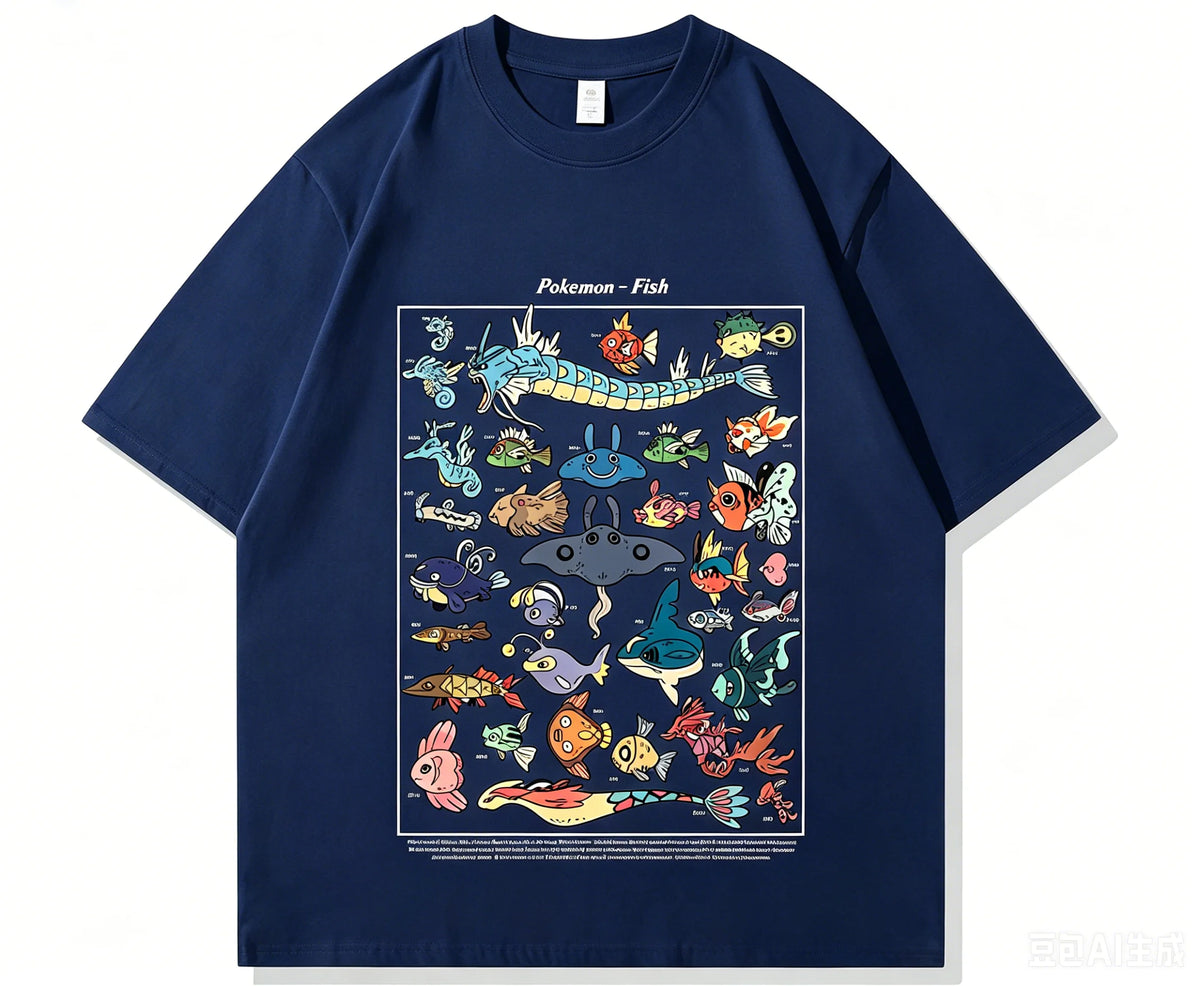 Pokemon Fish Guide Retro T-Shirt