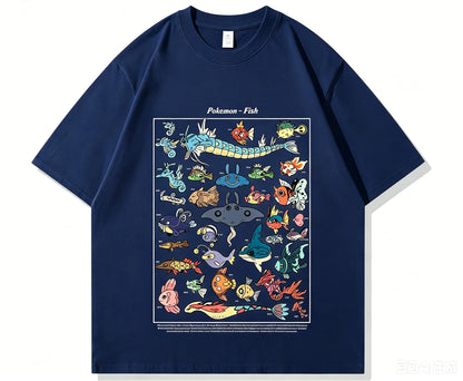 Pokemon Fish Guide Retro T-Shirt