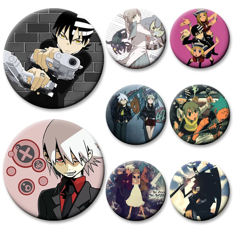 Anime Soul Eater Pins Round Creative Cartoon Badges