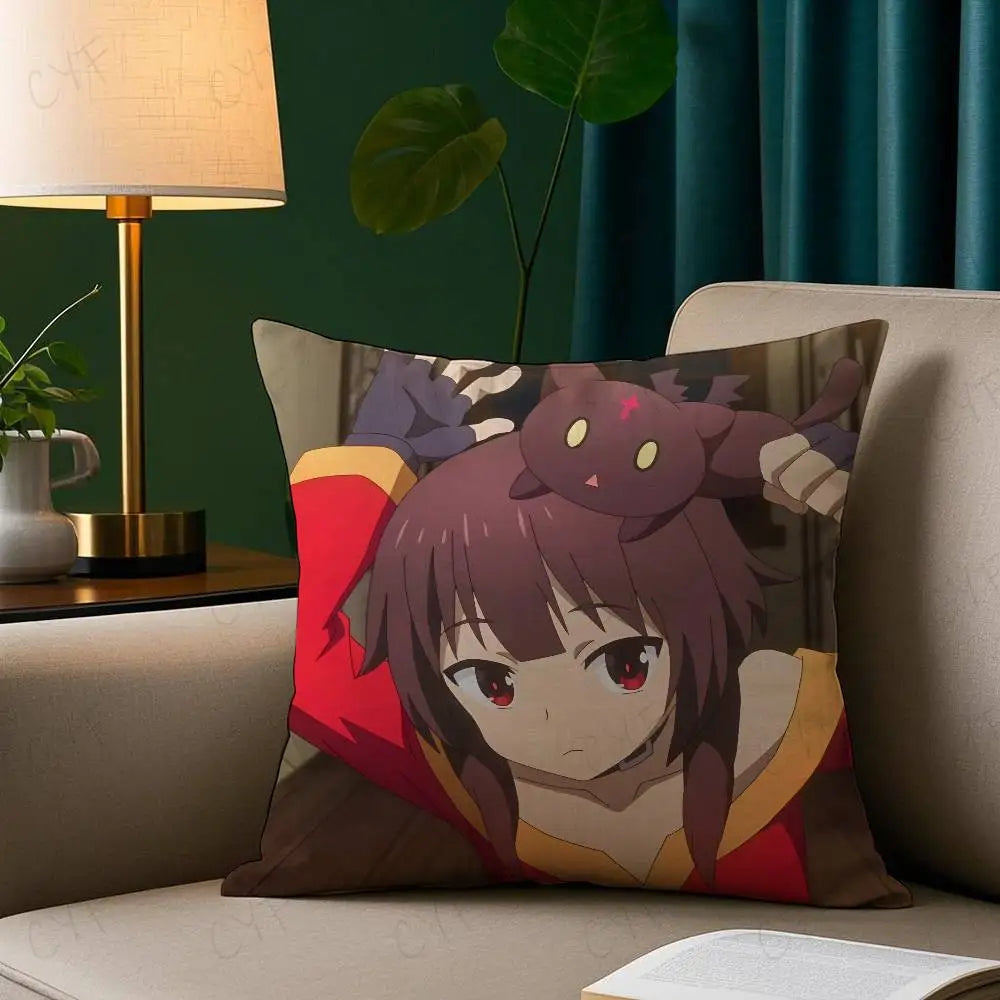 Anime k-KonoSuba M-Megumin Pillow Case Custom Printed Brushed Fleece