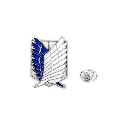 Attack on Titan peripheral anime badge attack on titan cartoon black and white Corps logo Wings of Freedom alloy brooch pin