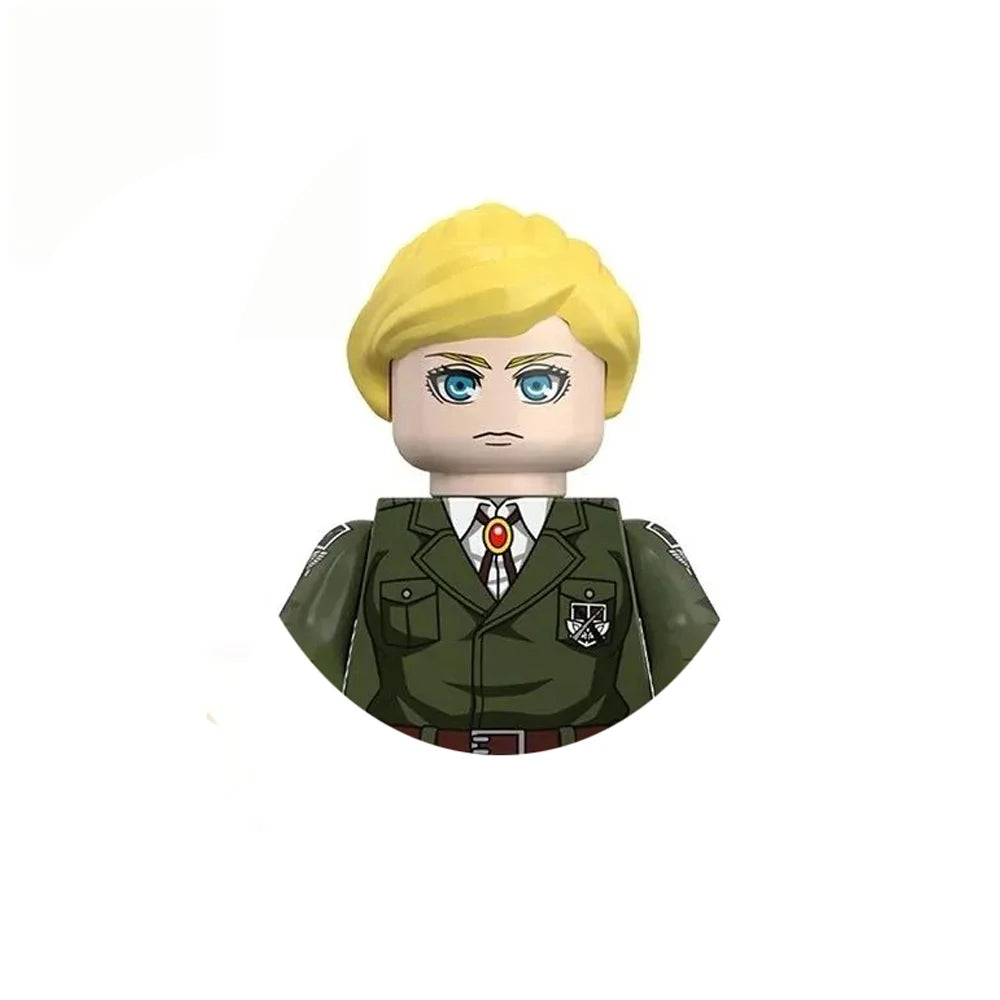 New Attack on Titan Minifigure Keychain Shingeki No Kyojin Eren Levi Mikasa Anime Action Figures Toys for Kids Gift