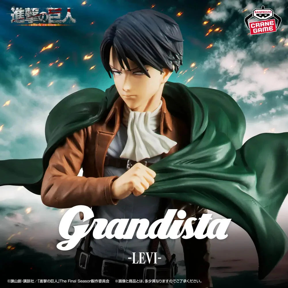 Genuine Banpresto Bandai In Stock Grandista Attack On Titan Eren Jaeger Levi Ackerman Figure Anime Model Boxed Toy Gifts