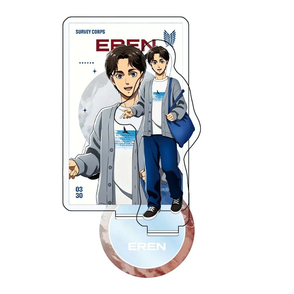 Attack on Titan Eren Yeager Levi Ackerman 15cm Acrylic Stand Keychain Anime Figure Desk Decor Collectible Gift