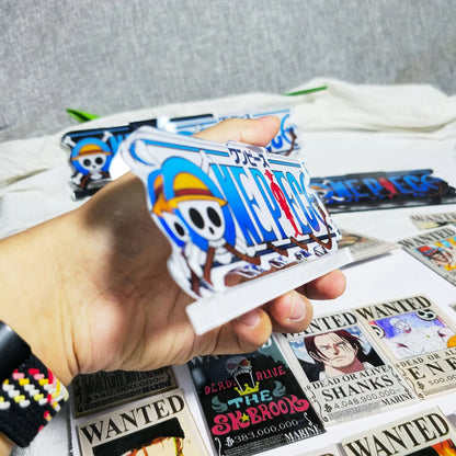 ONE PIECE Anime Logo 4*9.5cm Surface Film Back Glue Tearable 2 Style Action Figure Model Matching