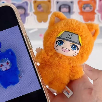 EAKi Naruto Kitten Land Series Plush Doll Blind Box V3 Cute Naruto Sasuke Anime Peripheral Figure Surprise Toys Collectible Gift