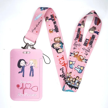 100 Styles Anatomy Credential Holder Keychains Neck Lanyard Pass Card Anime Credit Card Holder Keychain Straps Wholesale