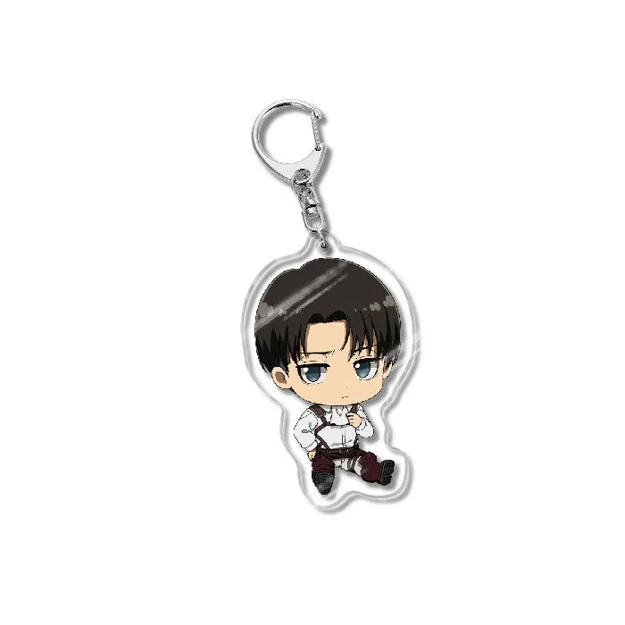 Attack On Titan Acrylic Figure Display Cartoon Keychain Eren Mikasa Levi Anime Desk Ornament Key Ring Accessories Q Version