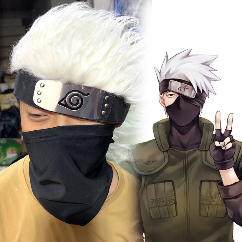 Anime Naruto Forehead Protector Baby Toys Cosplay Logo Plated Ninja Headband Akatsuki Kakashi Head Band Kids Birthday Gifts