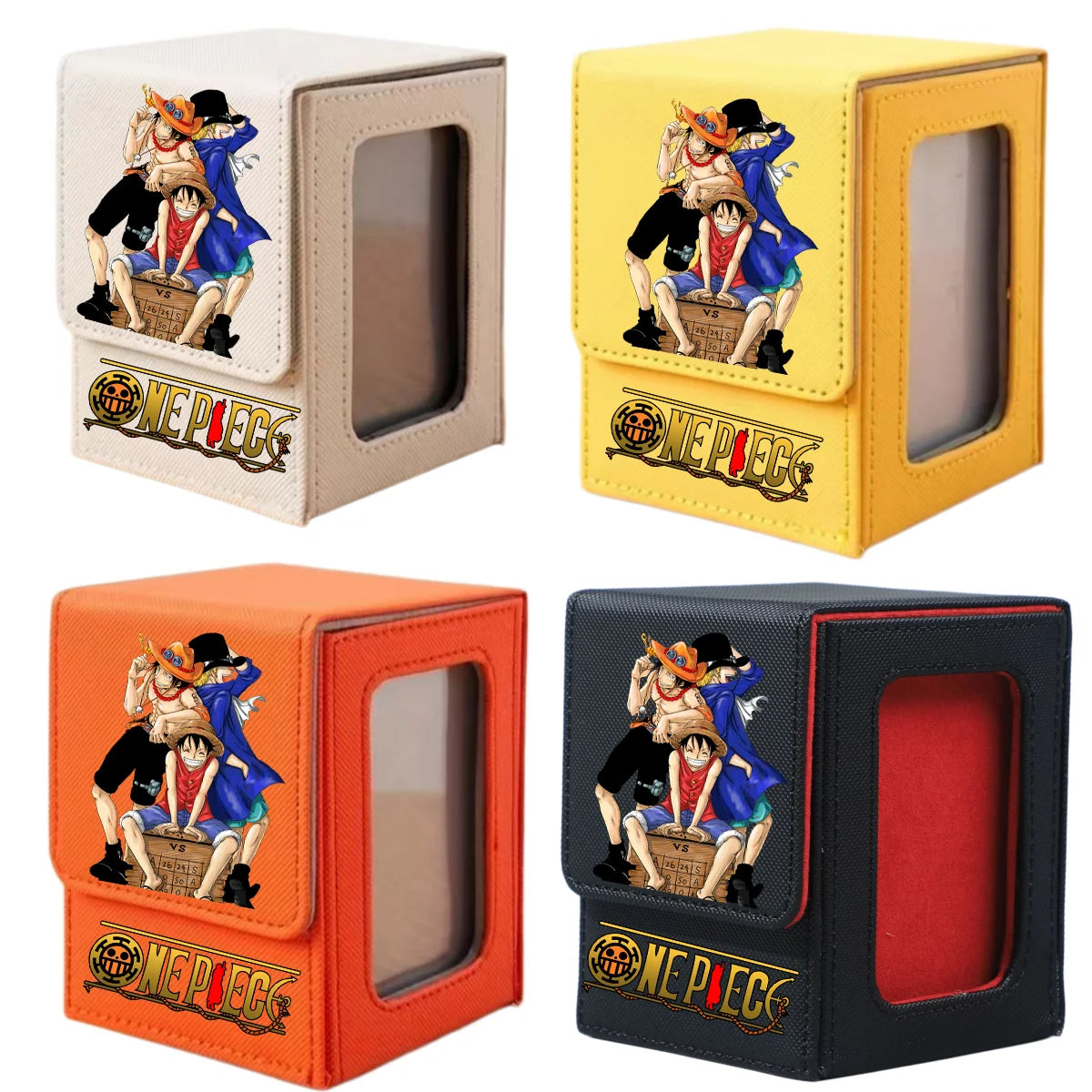 ONE PIECE Luffy Zoro Trading Card Deck Box with Window Cartoon Magnetic Closure Game Card Deck Holder Jewelry Organiser Case