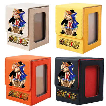 ONE PIECE Luffy Zoro Trading Card Deck Box with Window Cartoon Magnetic Closure Game Card Deck Holder Jewelry Organiser Case