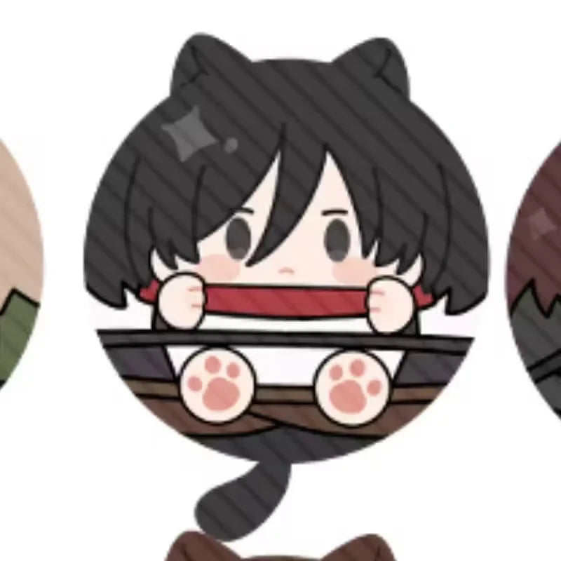 Attack On Titan Cat Ear Plush Pendant Eren Mikasa Armin Levi Anime Keychain Bag Charm Collectible Decor Surprise Gift