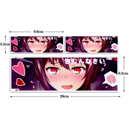 JDM Anime Girl Car Sticker Reflective Waterproof Vinyl Decals
