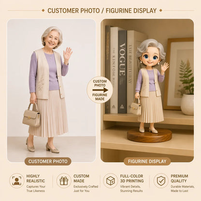 Q-Version Doll 3D Full-Color Printing Custom Photo Figurine Gift for Best Friend Female Character Model Portrait