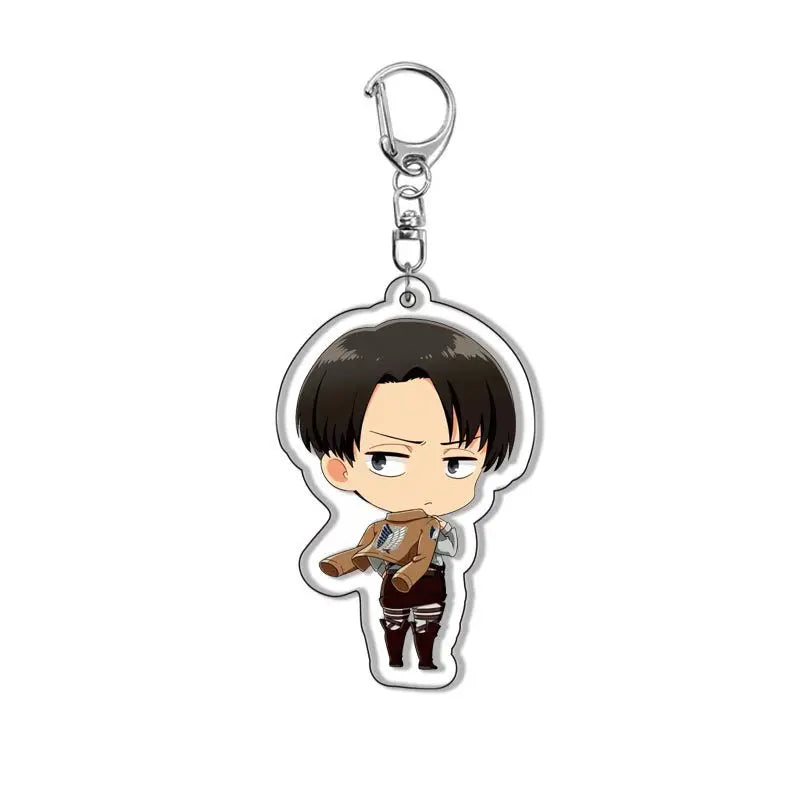 Attack on Titan Eren Yeager Mikasa Ackerman Anime Acrylic Keychain Backpack Charm Keyring Pendant for Men Women Fans Gift