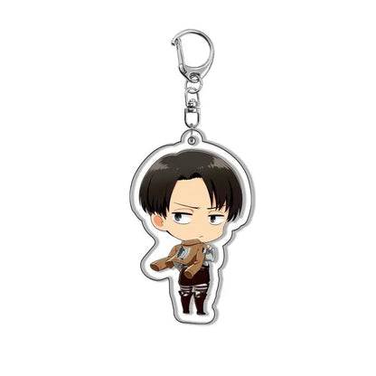 Attack on Titan Eren Yeager Mikasa Ackerman Anime Acrylic Keychain Backpack Charm Keyring Pendant for Men Women Fans Gift