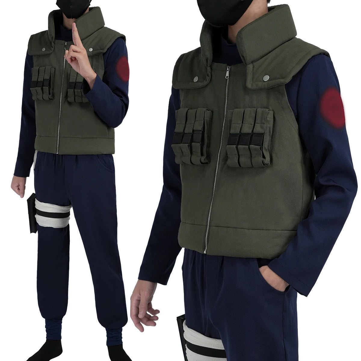 HOLOUN Anime Hatake Kakashi Cosplay Costume Vest T-shirt Pants