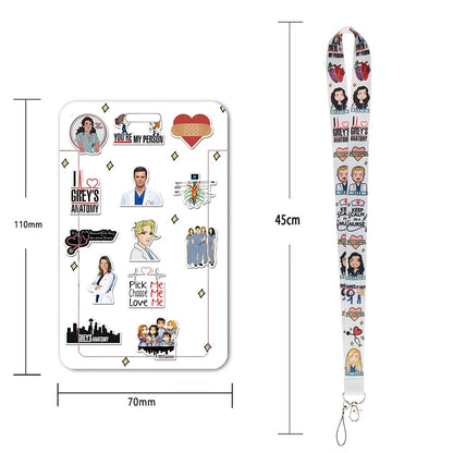 100 Styles Anatomy Credential Holder Keychains Neck Lanyard Pass Card Anime Credit Card Holder Keychain Straps Wholesale