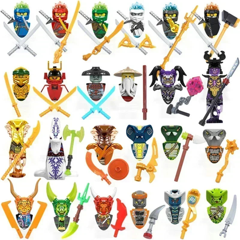 Hot Toys Anime Characters 24 Pieces Ninja Mini Figure Building Block Toys Mini Doll Doll Figure Blocks Kids Toys Birthday Gifts