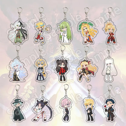 Anime Game Fate Grand Order FGO Saber Gilgamesh Mash Merlin Enkidu Ishtar Jeanne Ereshkigal Acrylic Keychain Keyring Pendant