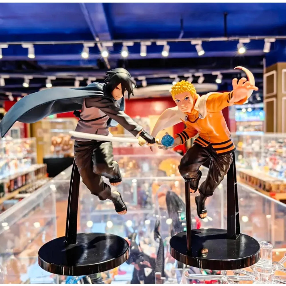 Bandai Naruto Shippuden anime Figures Uchiha Sasuke Hatake Kakashi Combat Form Collectible figure decorative Model Anime Toys