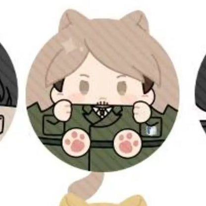 Attack On Titan Cat Ear Plush Pendant Eren Mikasa Armin Levi Anime Keychain Bag Charm Collectible Decor Surprise Gift