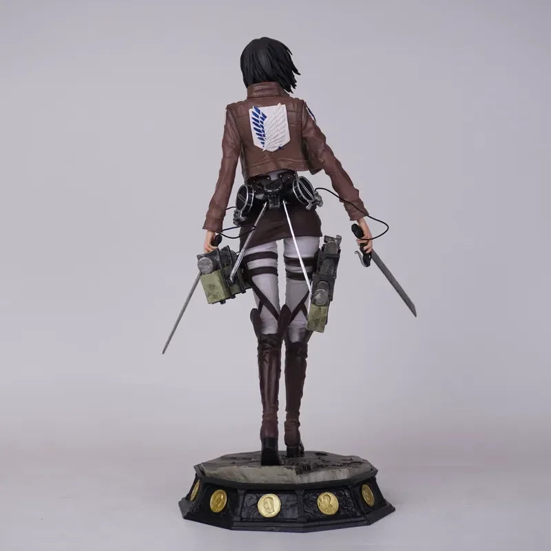 New 30cm Attack On Titan Mikasa Action Figure Collectible Statue Desktop Decoration Anime Model Trendy Toy Gift For Collectors