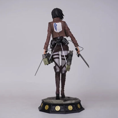 New 30cm Attack On Titan Mikasa Action Figure Collectible Statue Desktop Decoration Anime Model Trendy Toy Gift For Collectors